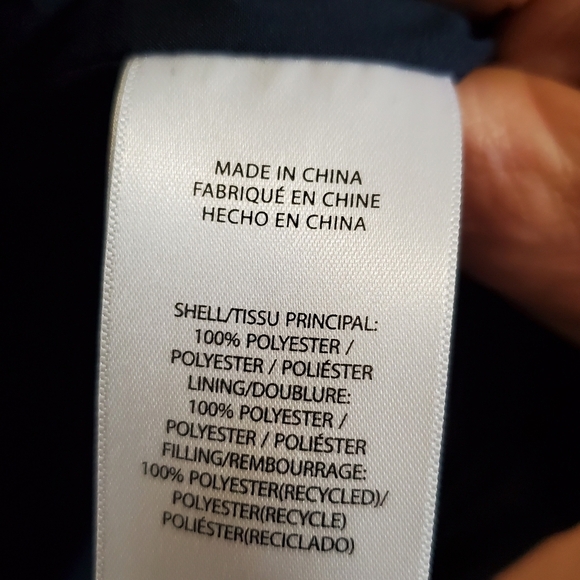 Lauren Ralph Lauren NWT. CHEVRON HOODED PUFF NAVY STRETCH VEST. SMALL - Picture 8 of 10